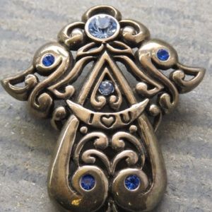 Barse Angel I❤️U Brooch Pin Sterling Silver